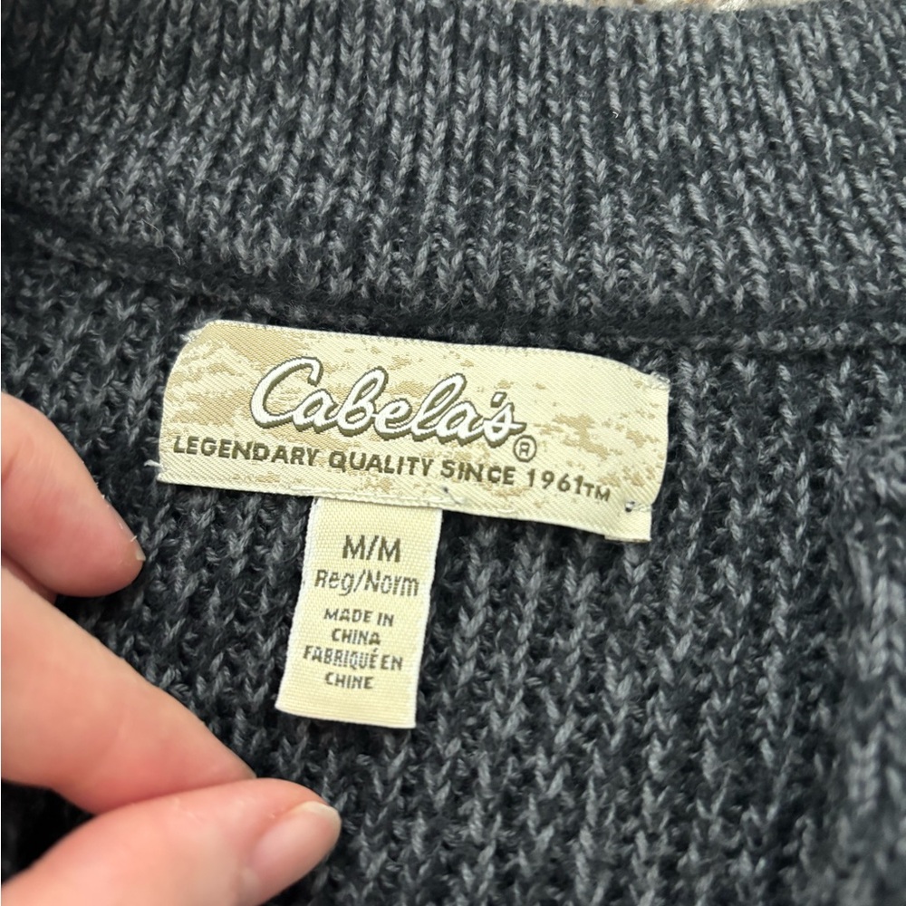 Cabela's Dark Gray Men's Crewneck Sweater - Picture 3 of 5